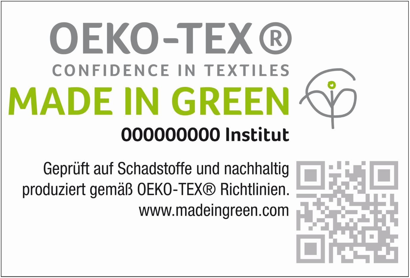 Made in Green by OekoTex transparency in the QR Code